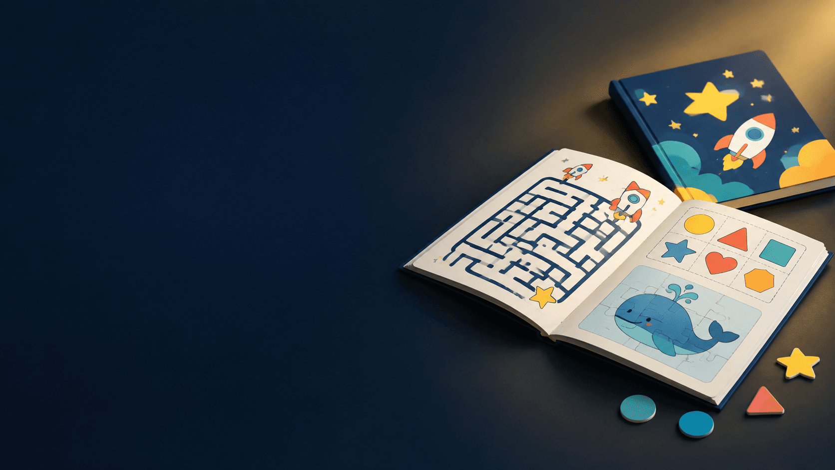 Custom children’s activity books and sticker sheets in a print studio