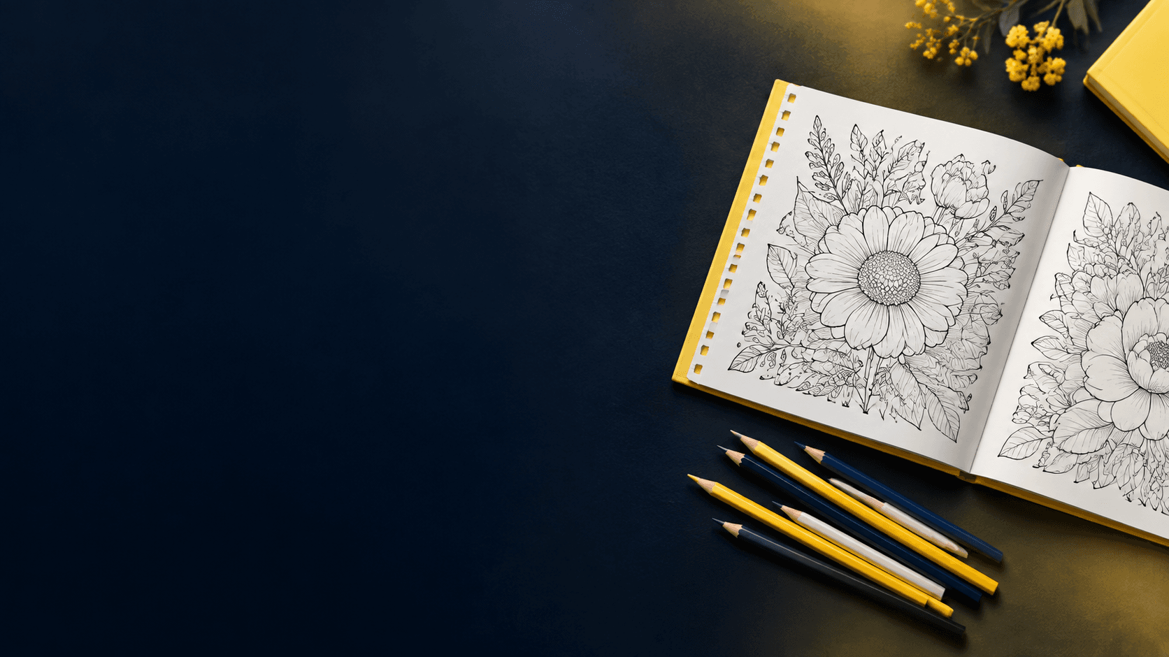 Custom colouring books arranged in a print studio