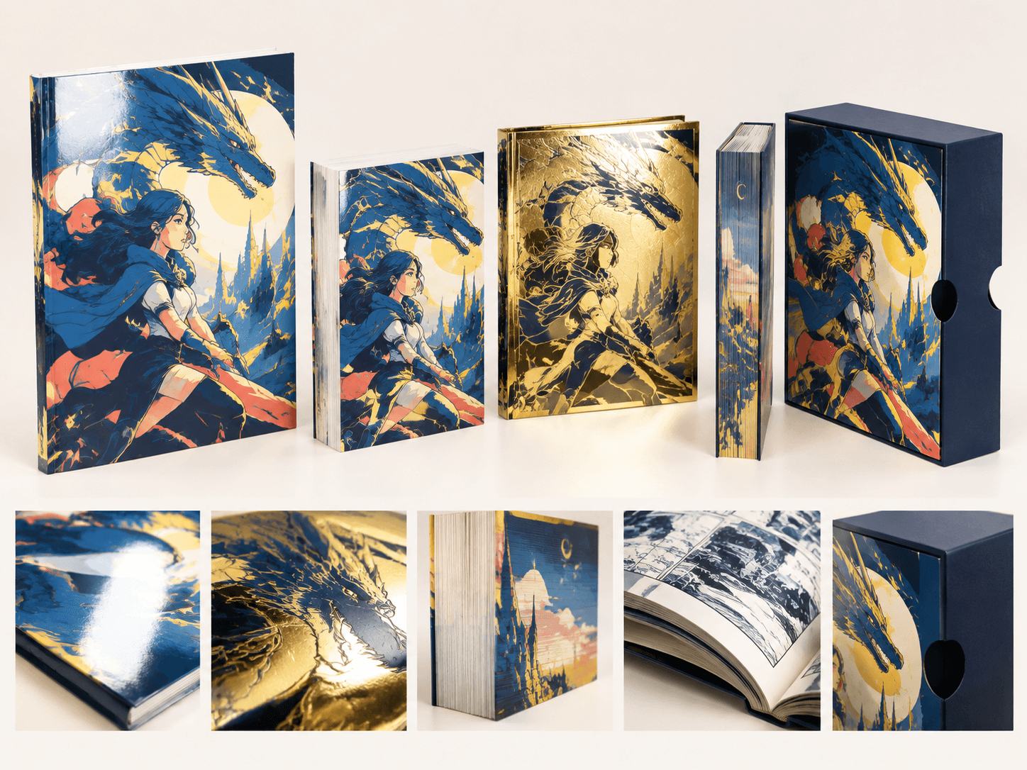 Comic book cover and binding customization details