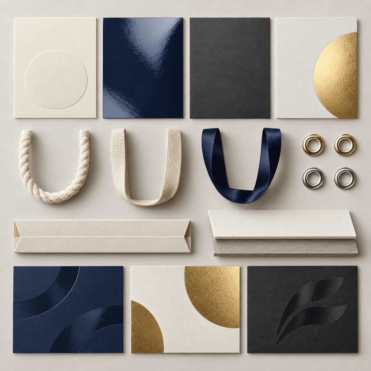 Illustrative laminated paper bag configurations and finishing options
