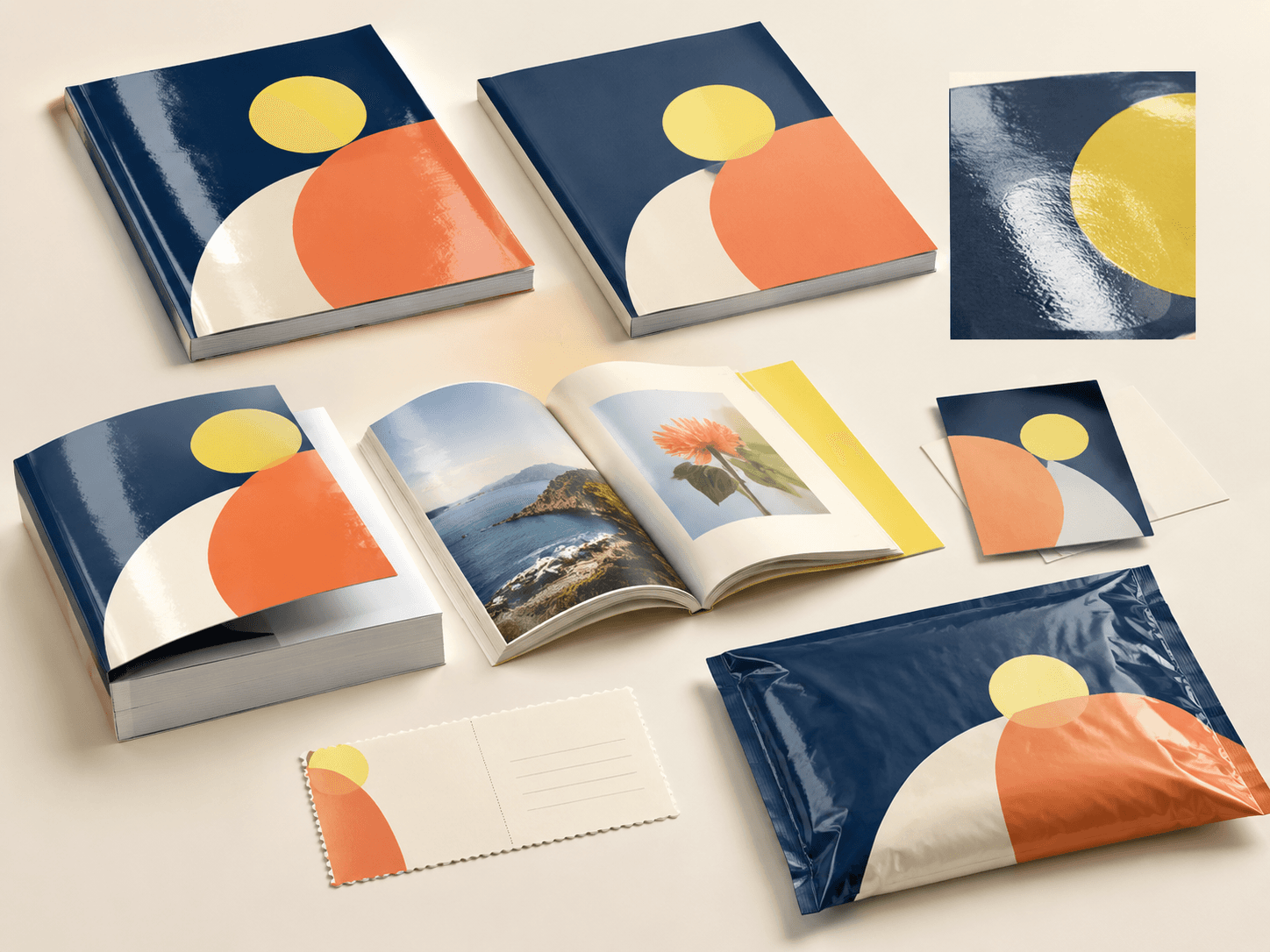 Magazine cover, paper and binding customization materials