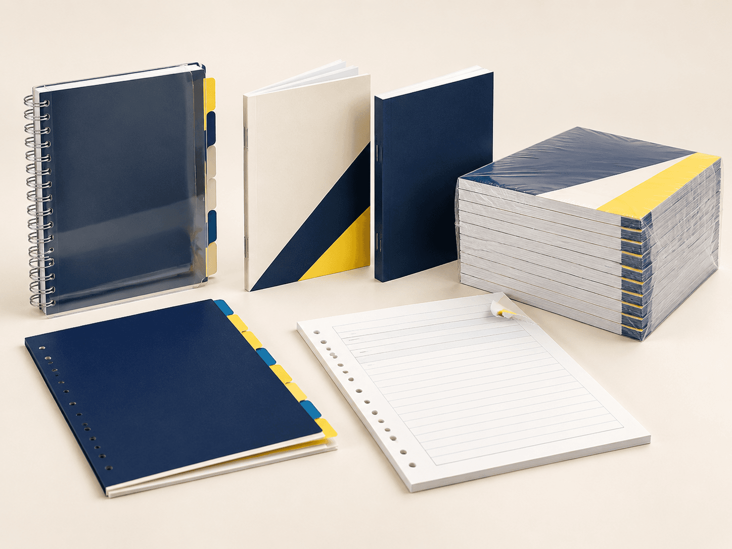 Manual cover, tab and paper customization materials
