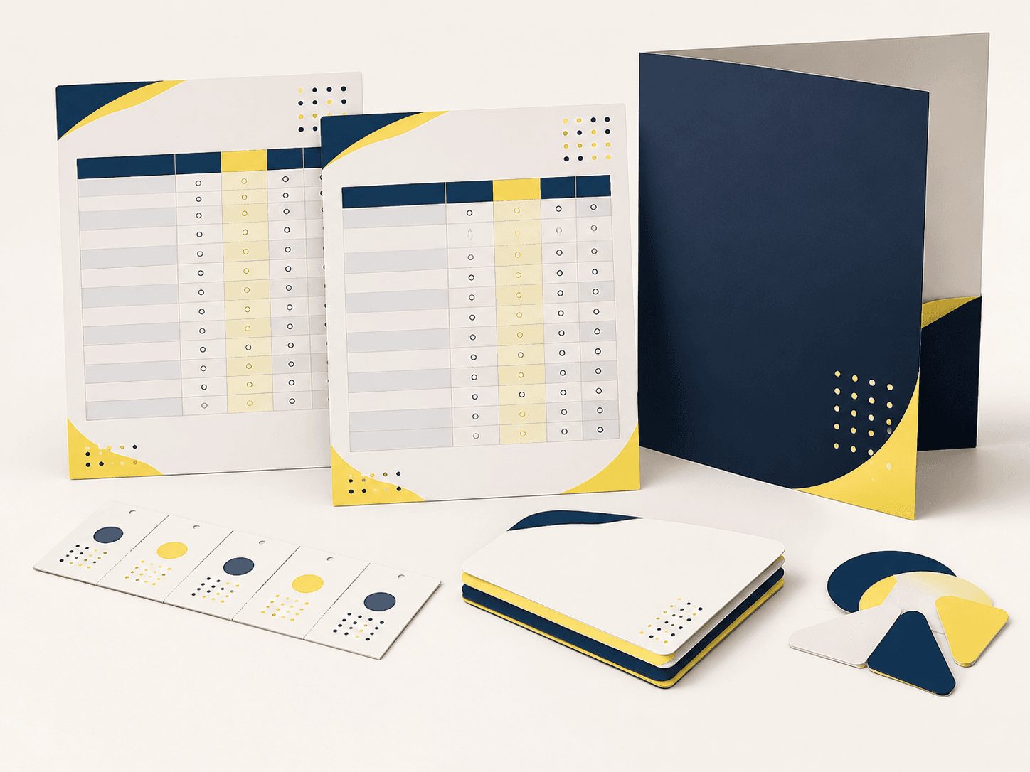 Illustrative product sell sheet configurations and finishing options
