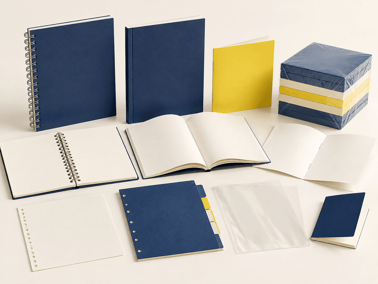 Workbook cover, paper and binding customization materials