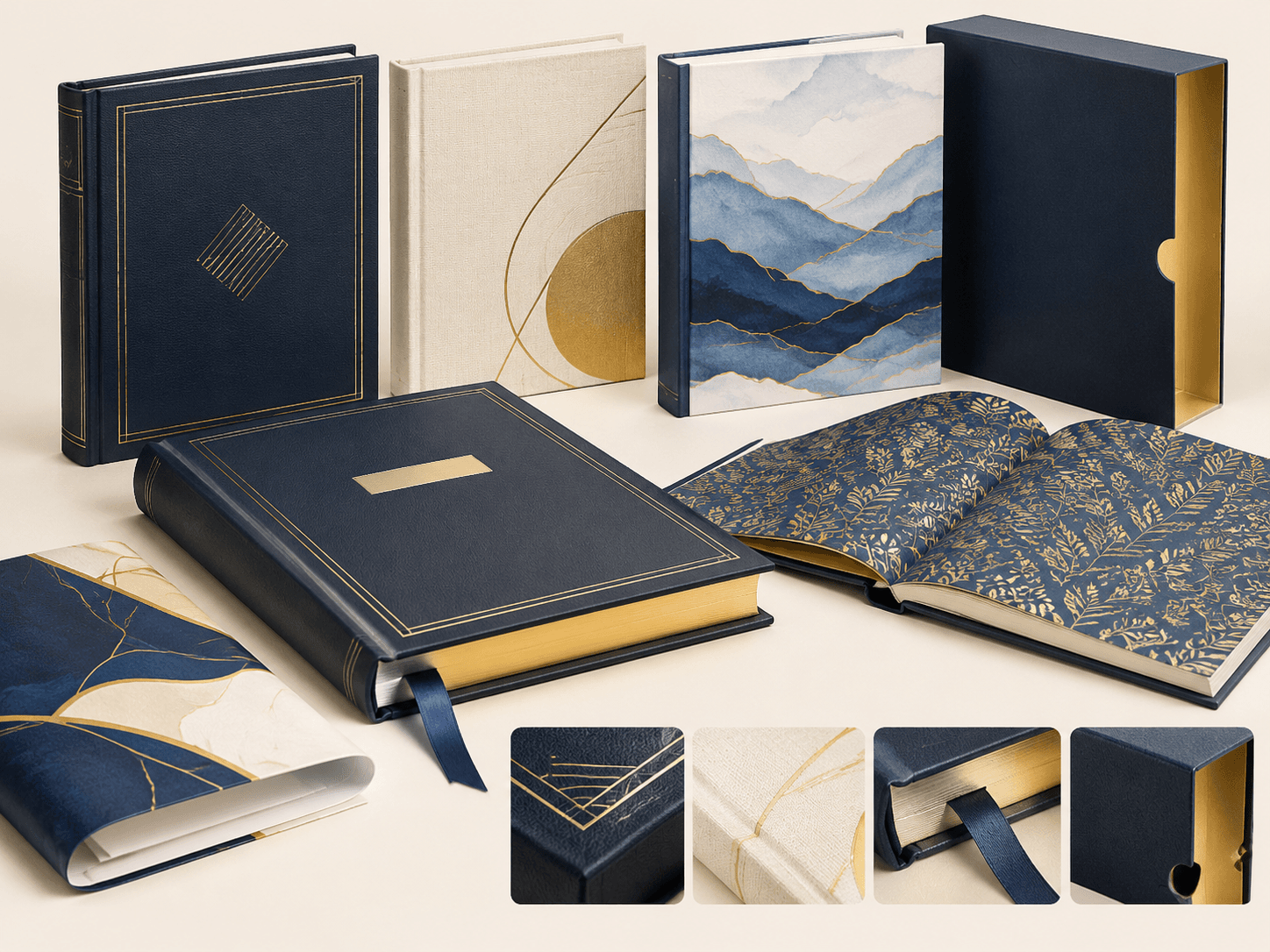 Yearbook cover, paper and finishing customization materials