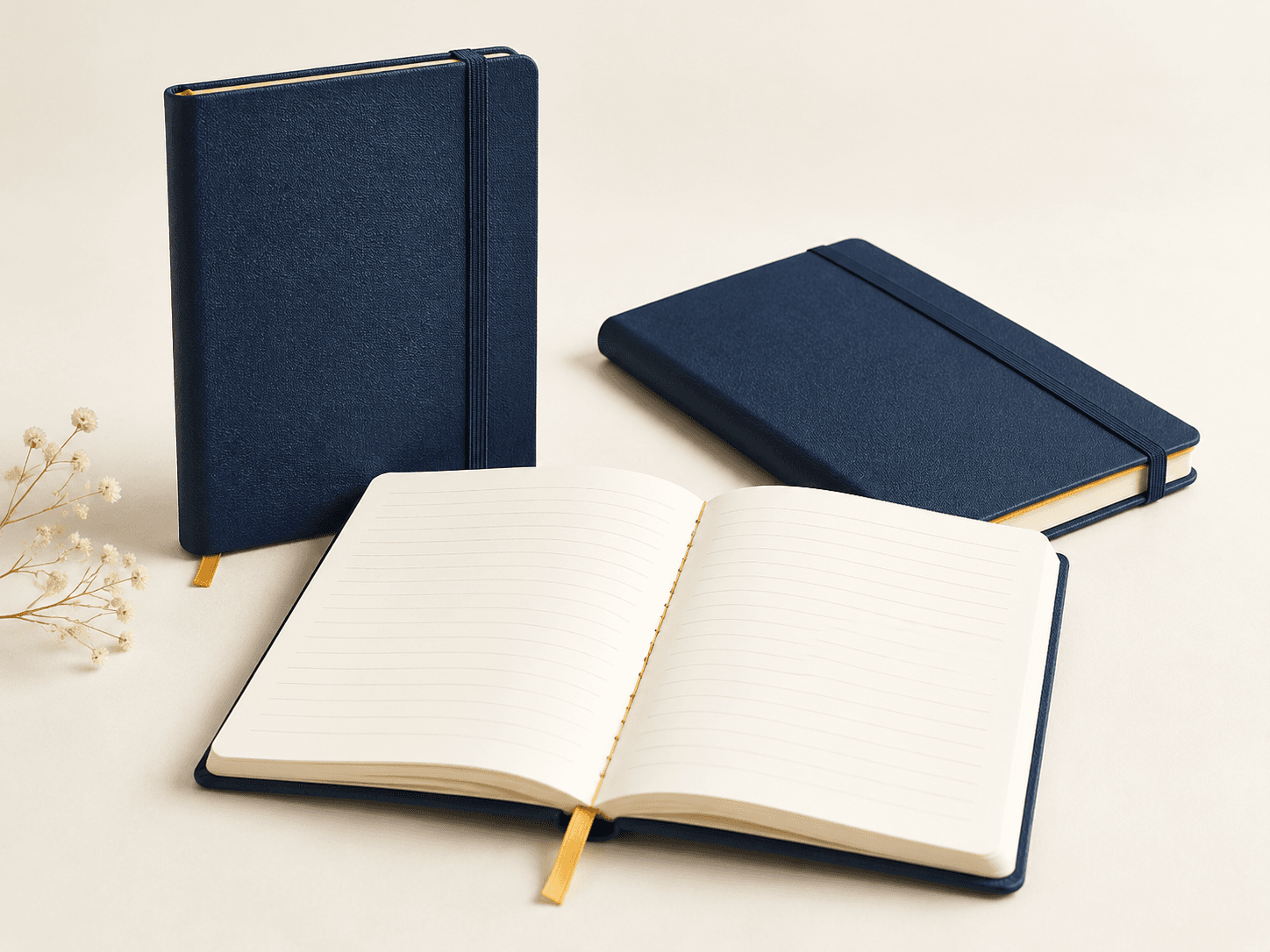 Notebook paper, binding and interior writing-page detail