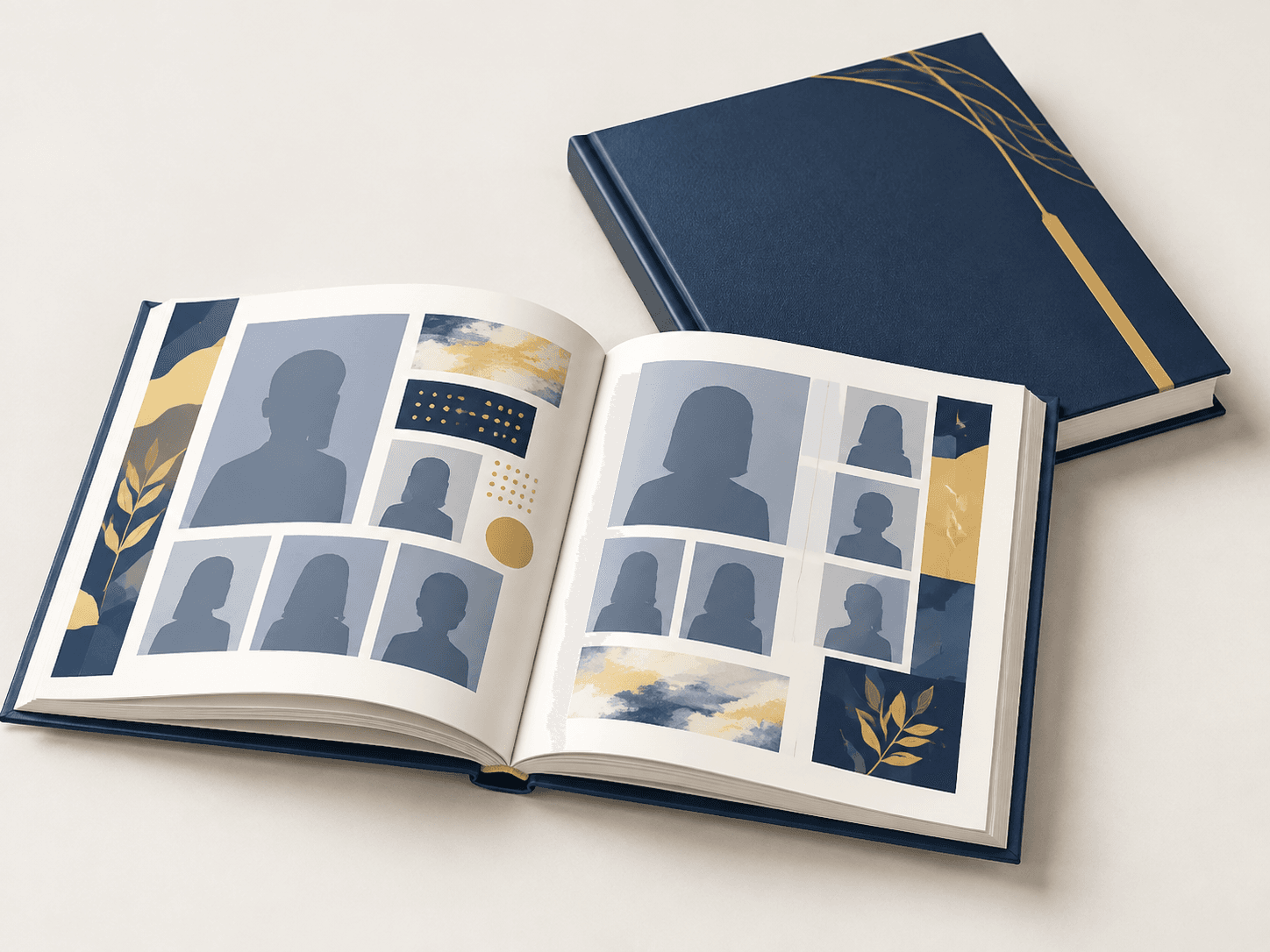 Yearbook binding and portrait page detail