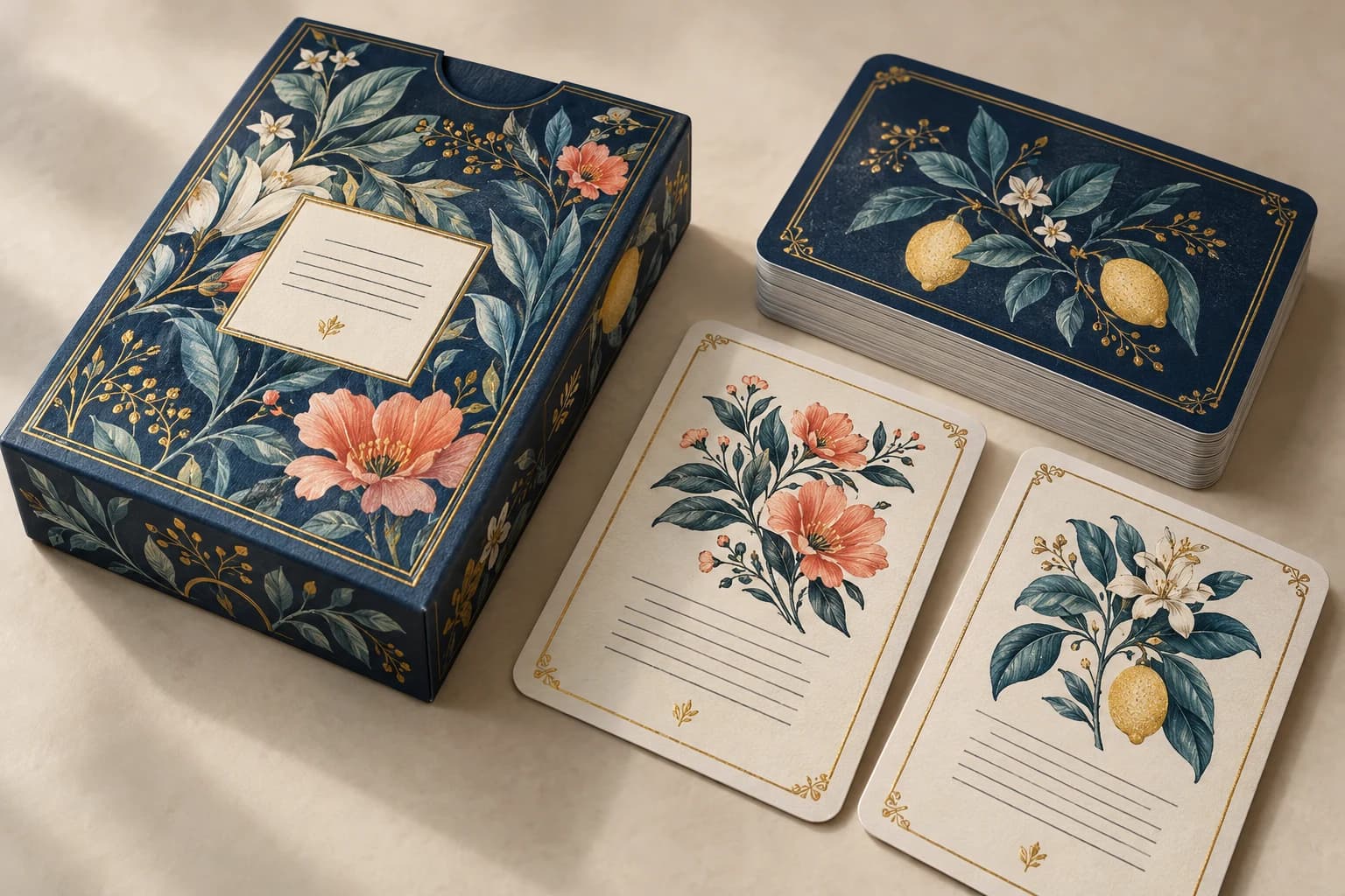 Illustrative Affirmation Card: Consistent rounded corners, clear front and back identity, printed fine art and squared deck.