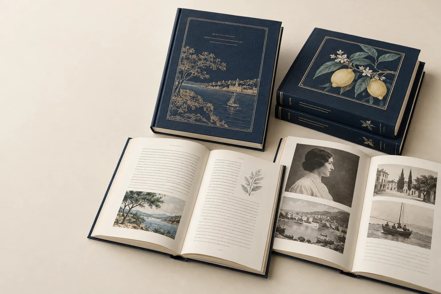 Illustrative Memoir & Biography Book: Clear transition from reading pages to photographic section and a sewn page block.