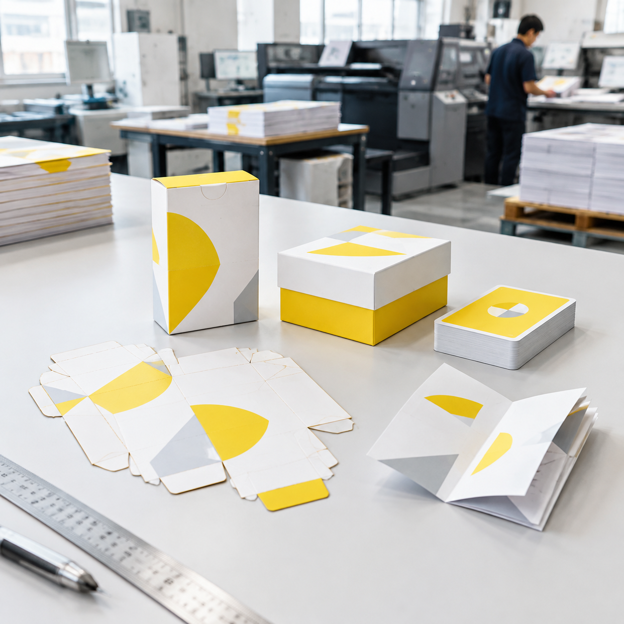Tuck box, two-piece box and insert samples for custom playing card packaging