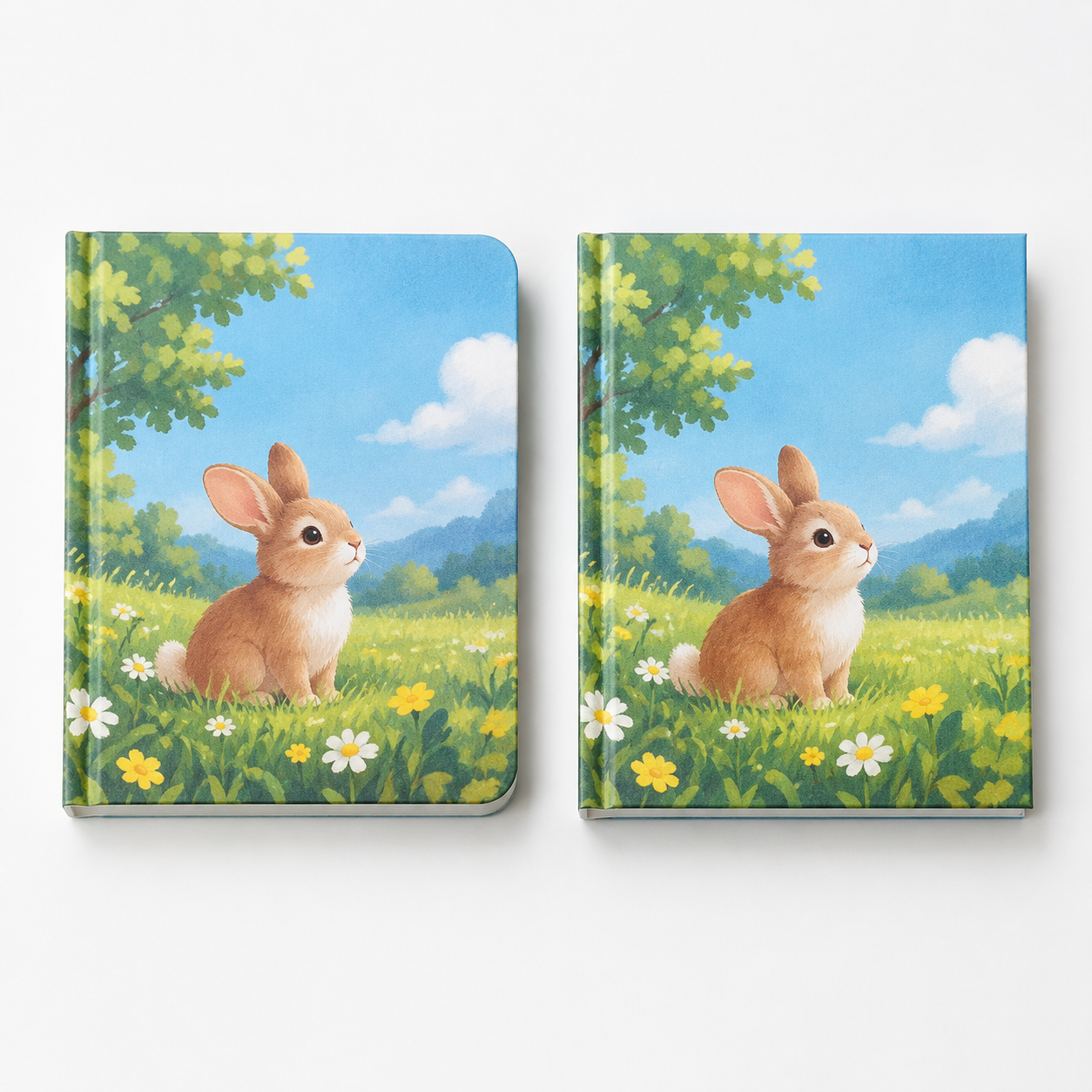 Side-by-side comparison of rounded and square board book corners